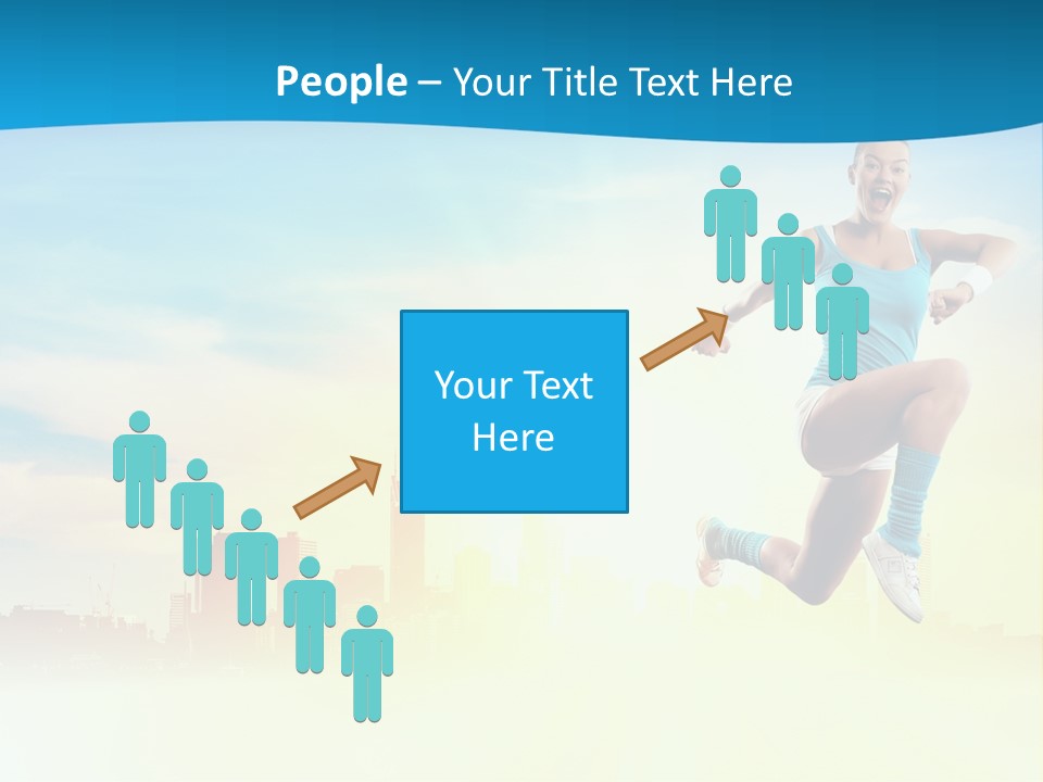 Length Blue Smiling PowerPoint Template