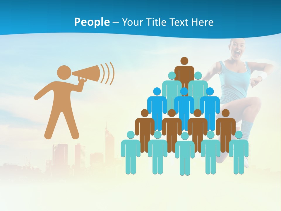 Length Blue Smiling PowerPoint Template