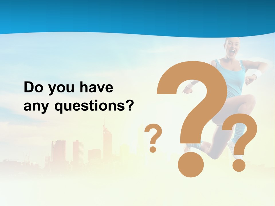 Length Blue Smiling PowerPoint Template