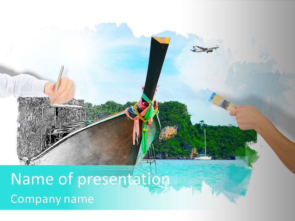 Longtail Paradise Brush PowerPoint Template