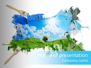 Path Grassland Illustration PowerPoint Template