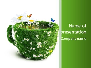 Health Cup Herb PowerPoint Template