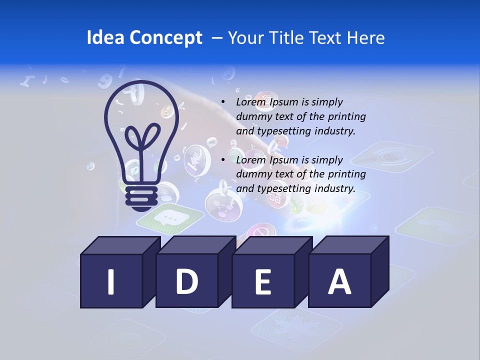 Future Tabletpc Blue PowerPoint Template