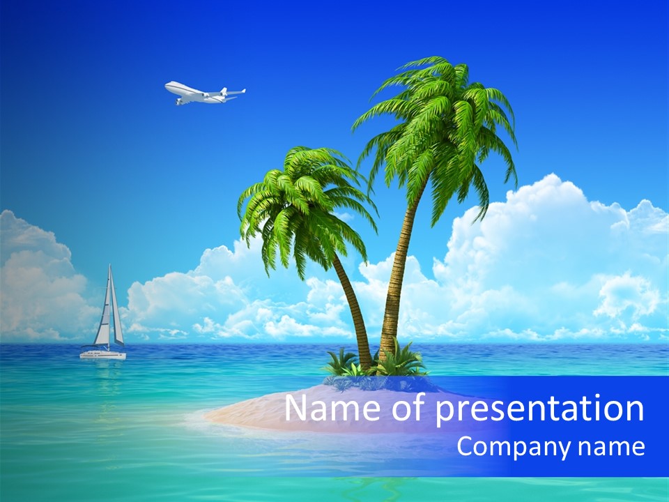 Palm Tree Nature Sunny PowerPoint Template