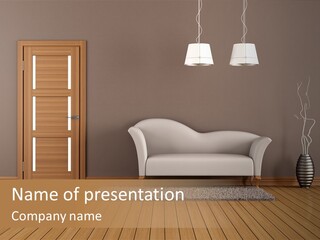 Doorknob Wooden Front PowerPoint Template