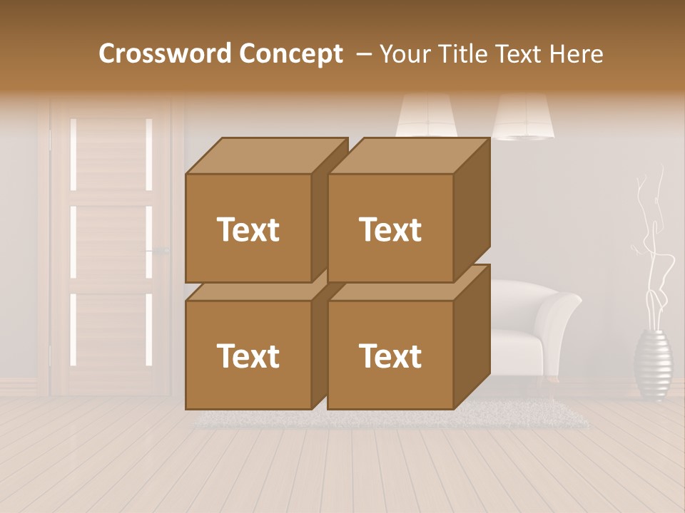 Doorknob Wooden Front PowerPoint Template