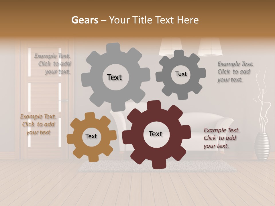 Doorknob Wooden Front PowerPoint Template