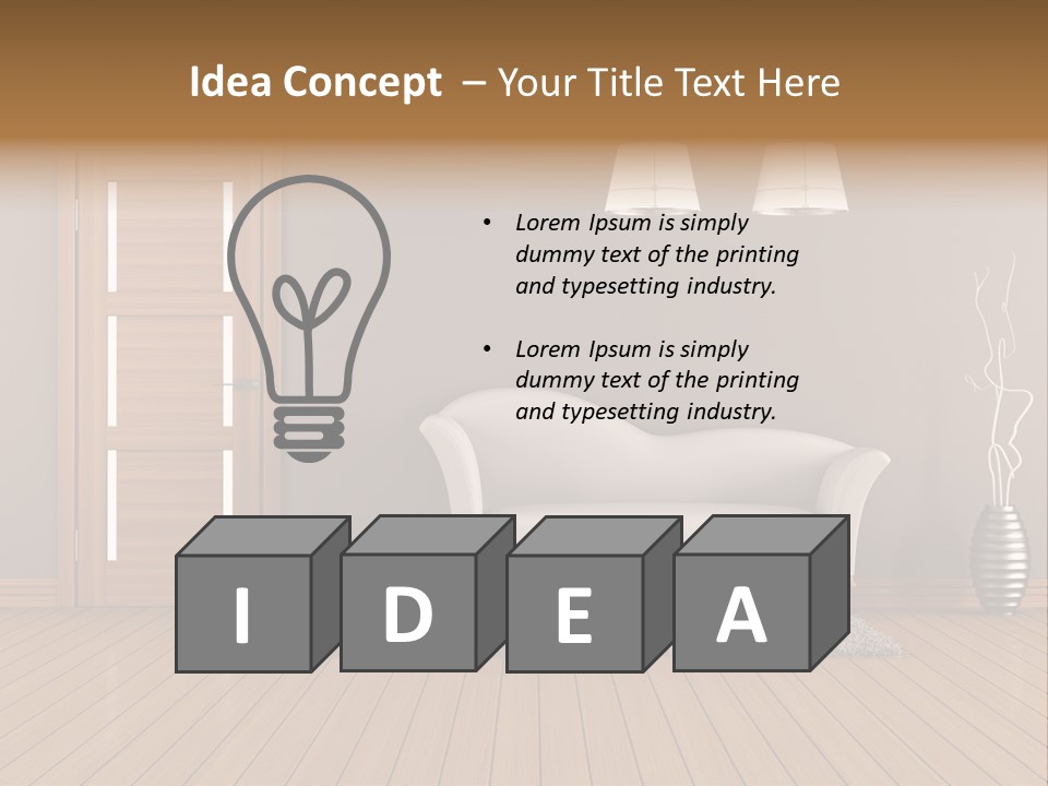 Doorknob Wooden Front PowerPoint Template