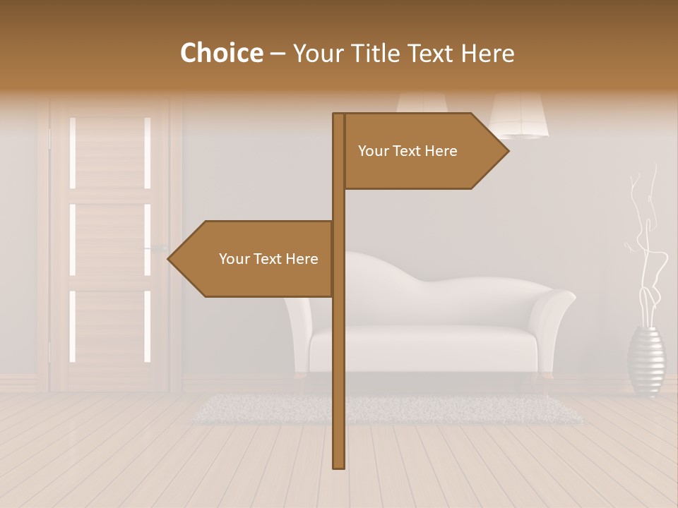 Doorknob Wooden Front PowerPoint Template