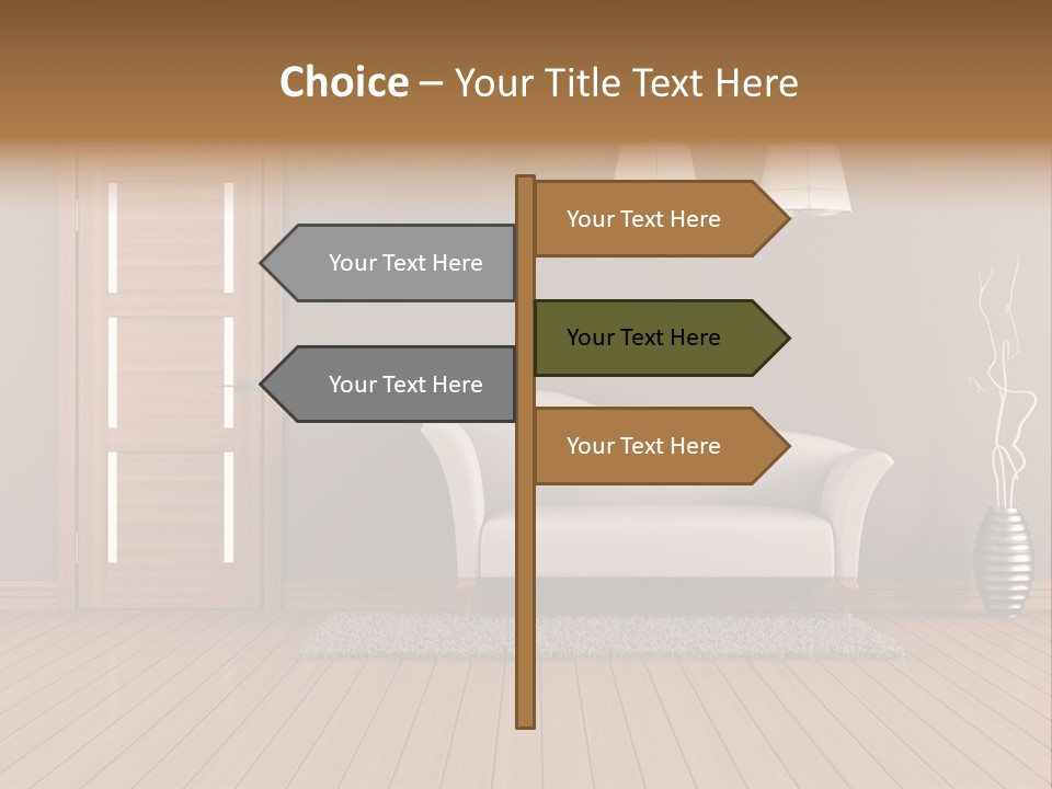 Doorknob Wooden Front PowerPoint Template