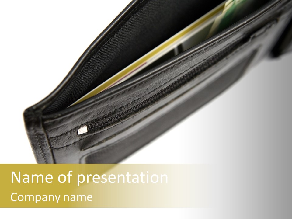 Money Cash Pouch PowerPoint Template