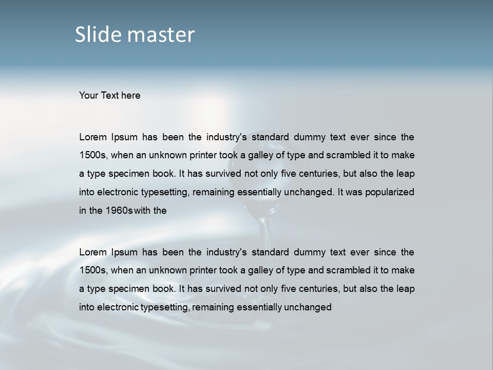 Big Coctail Watersplash PowerPoint Template