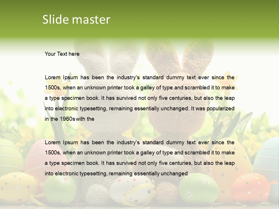 Nobody Bunny Green PowerPoint Template