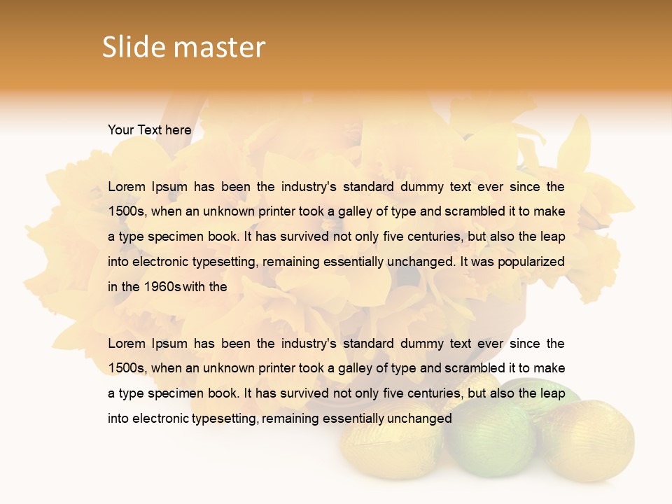Wooden Basket Eggs PowerPoint Template