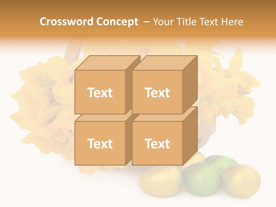 Wooden Basket Eggs PowerPoint Template