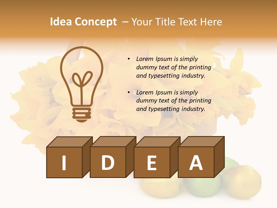 Wooden Basket Eggs PowerPoint Template
