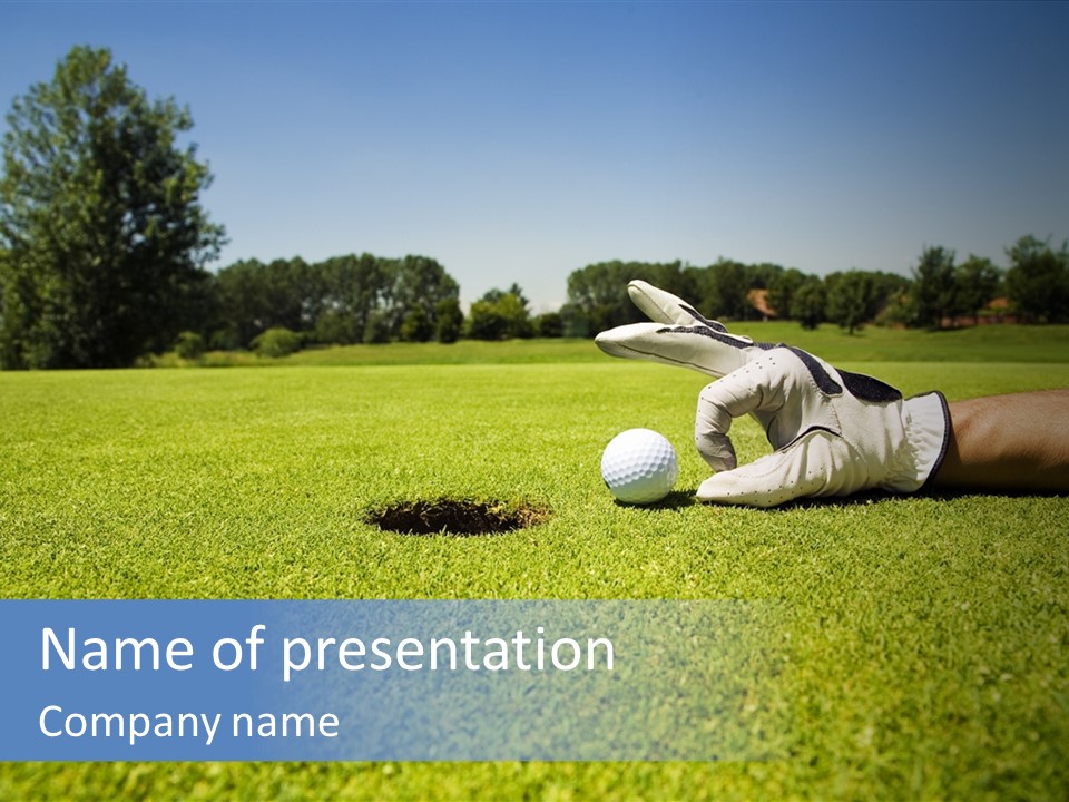 Sporting Good Luck Golf Course PowerPoint Template