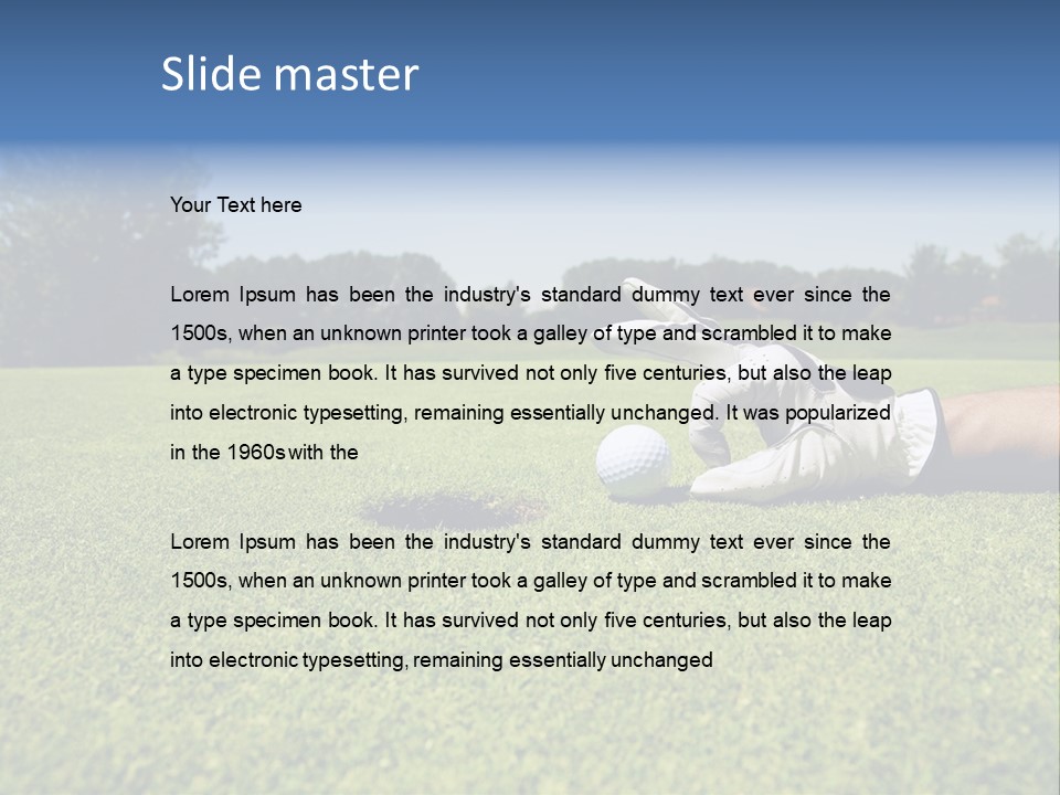 Sporting Good Luck Golf Course PowerPoint Template