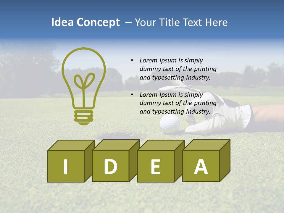 Sporting Good Luck Golf Course PowerPoint Template