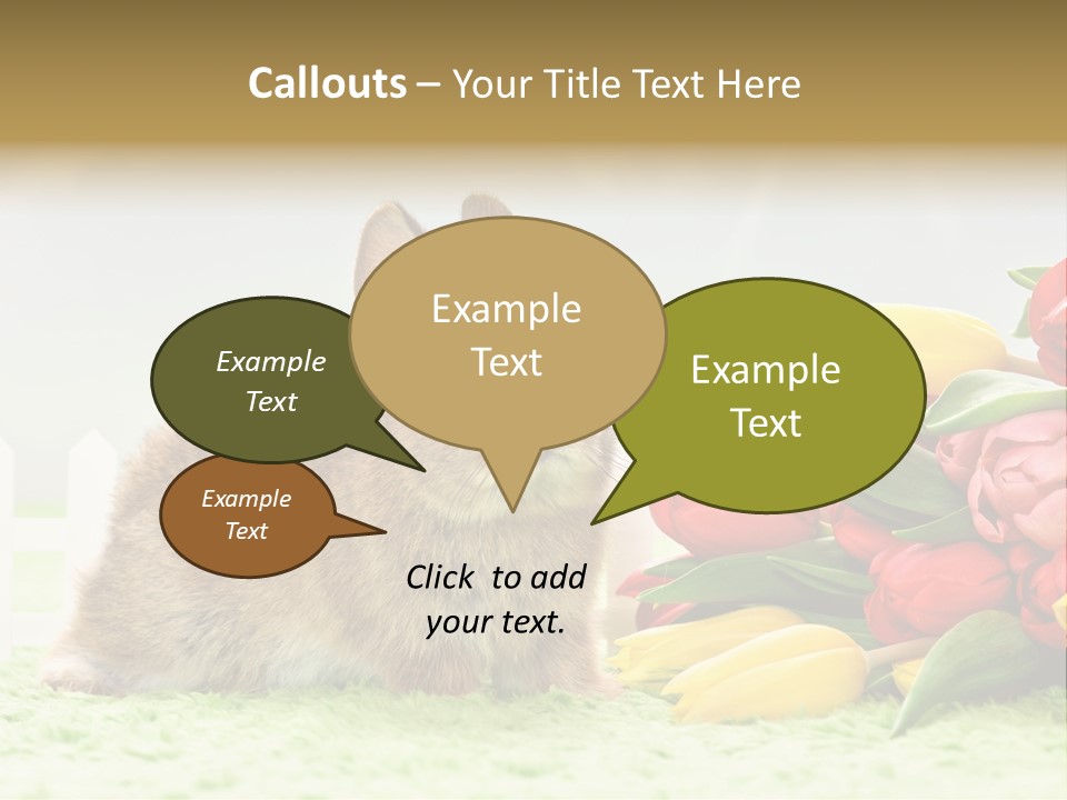 Feiertag Blumenstraussm Tier PowerPoint Template