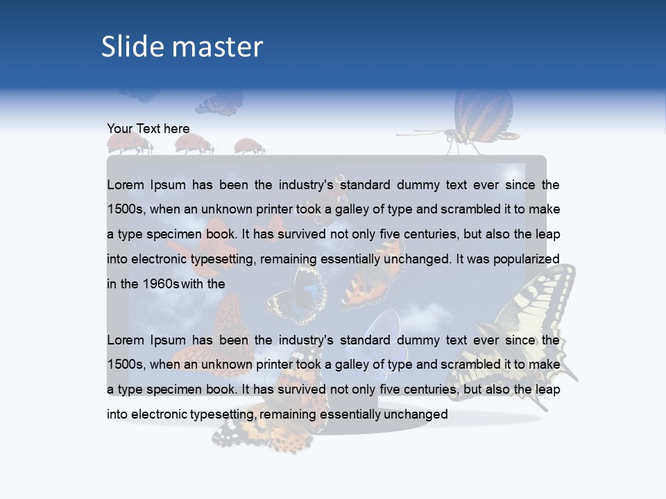 Modern Schmetterlinge Lcd PowerPoint Template