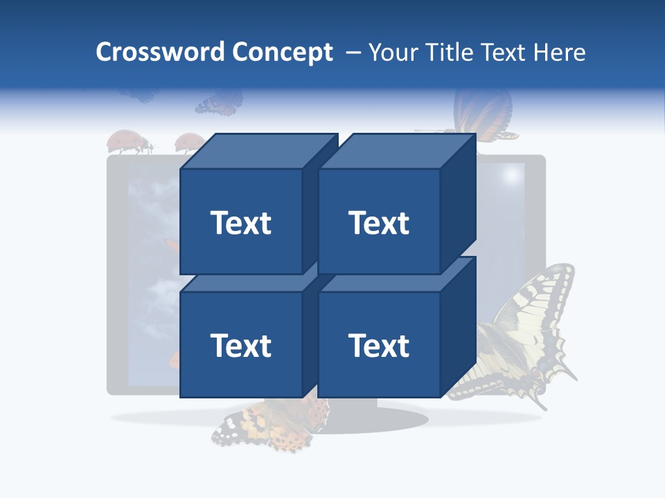 Modern Schmetterlinge Lcd PowerPoint Template
