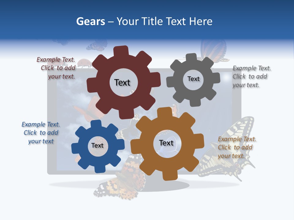 Modern Schmetterlinge Lcd PowerPoint Template