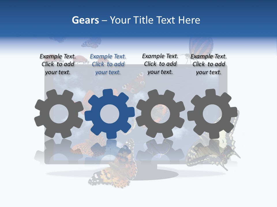 Modern Schmetterlinge Lcd PowerPoint Template