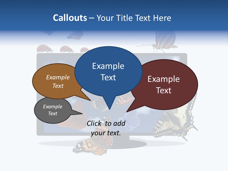 Modern Schmetterlinge Lcd PowerPoint Template