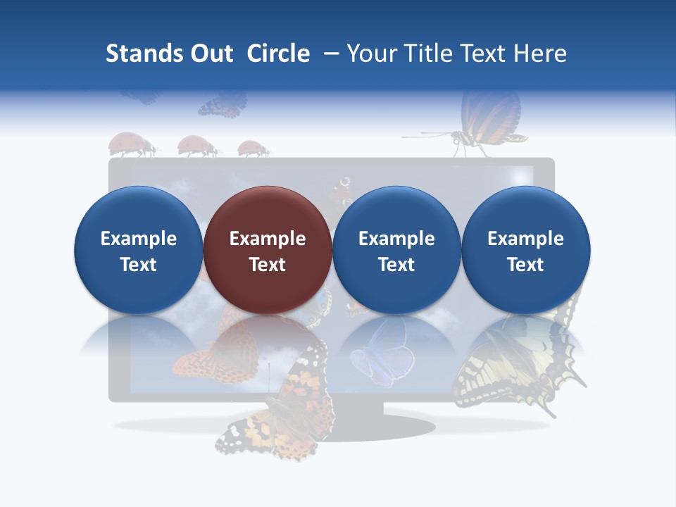 Modern Schmetterlinge Lcd PowerPoint Template