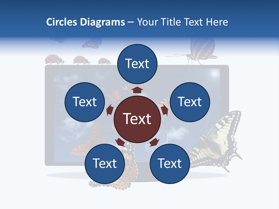 Modern Schmetterlinge Lcd PowerPoint Template