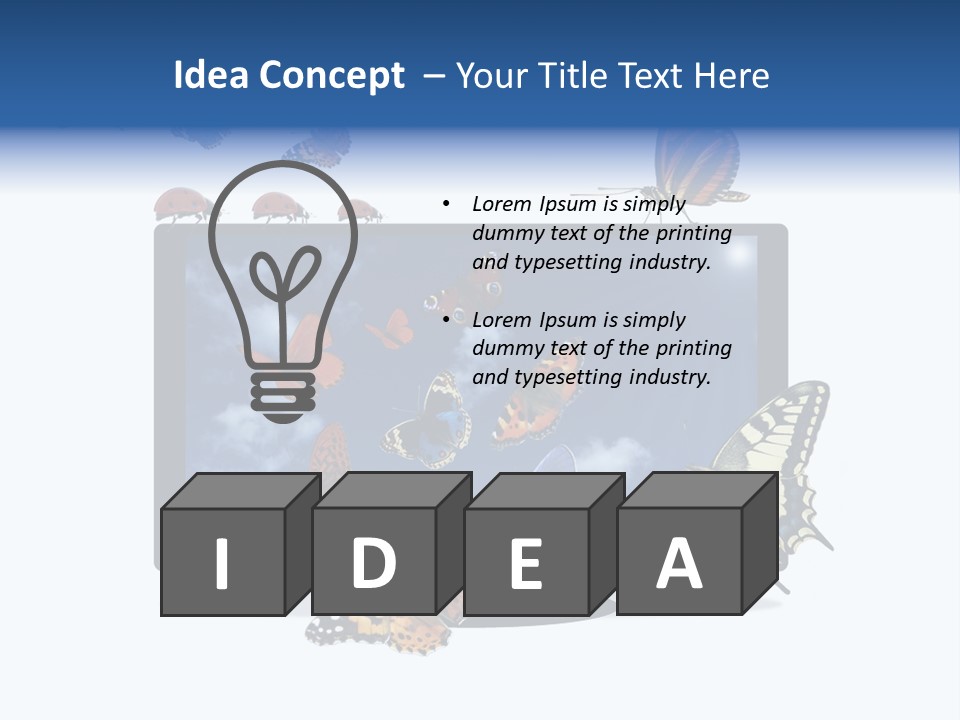Modern Schmetterlinge Lcd PowerPoint Template