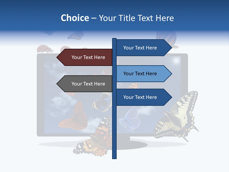 Modern Schmetterlinge Lcd PowerPoint Template