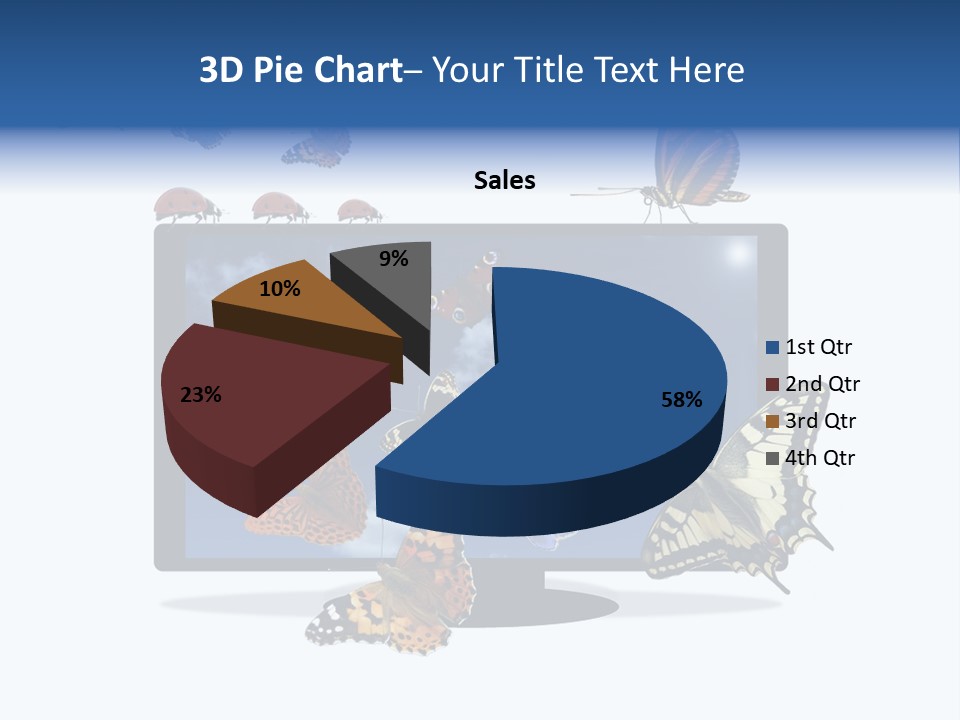 Modern Schmetterlinge Lcd PowerPoint Template