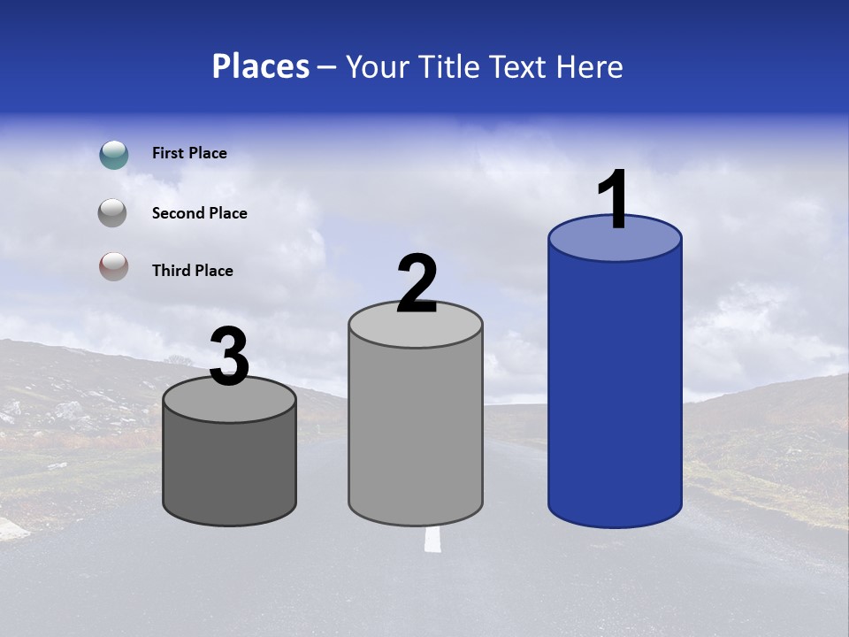 Road Blue Way PowerPoint Template