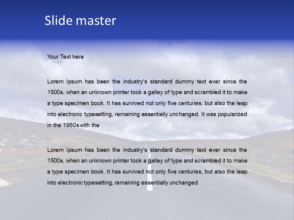 Road Blue Way PowerPoint Template