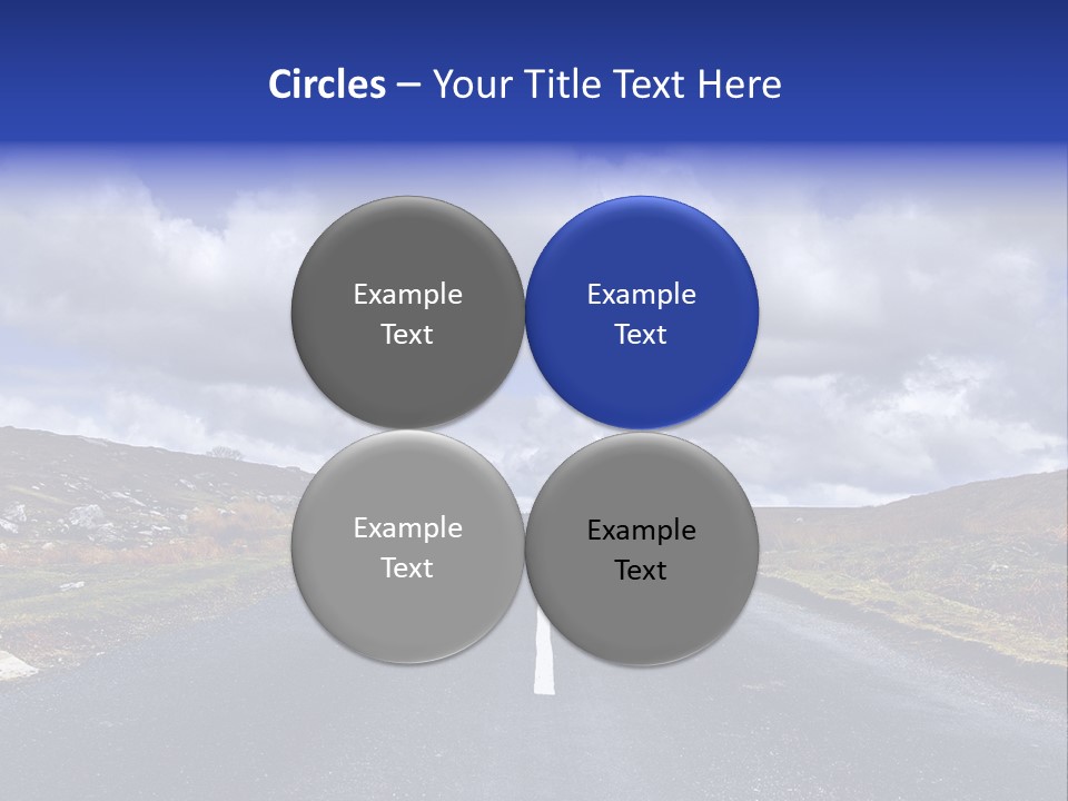 Road Blue Way PowerPoint Template