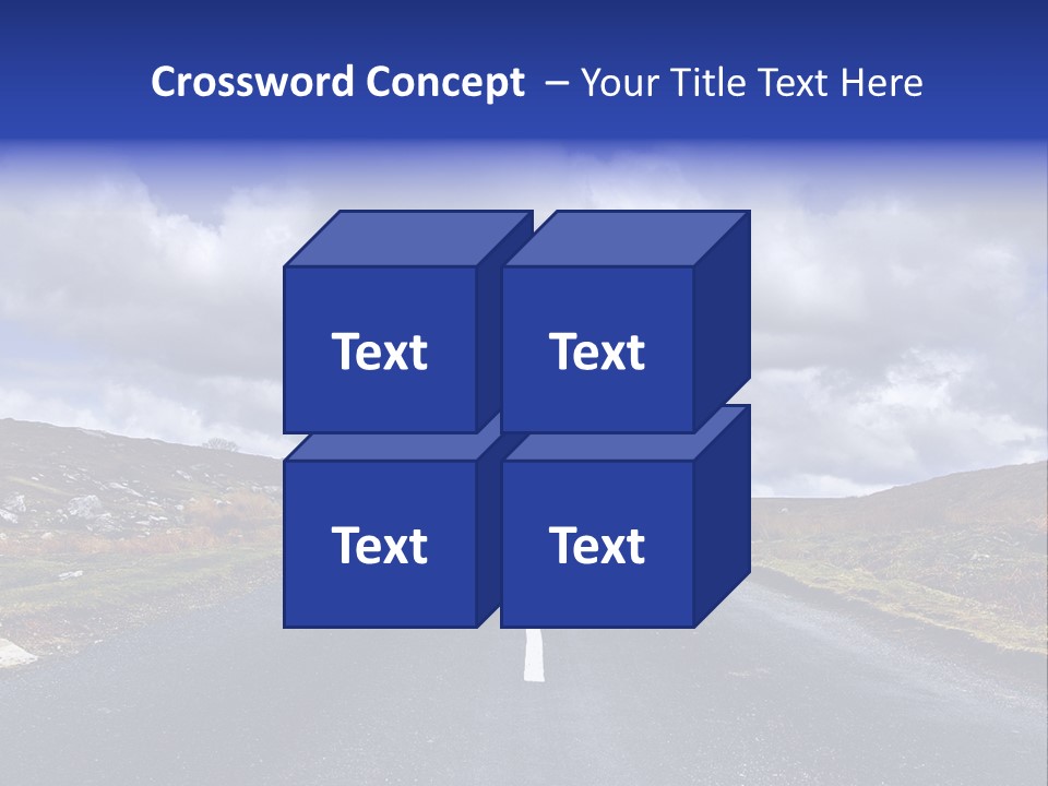 Road Blue Way PowerPoint Template