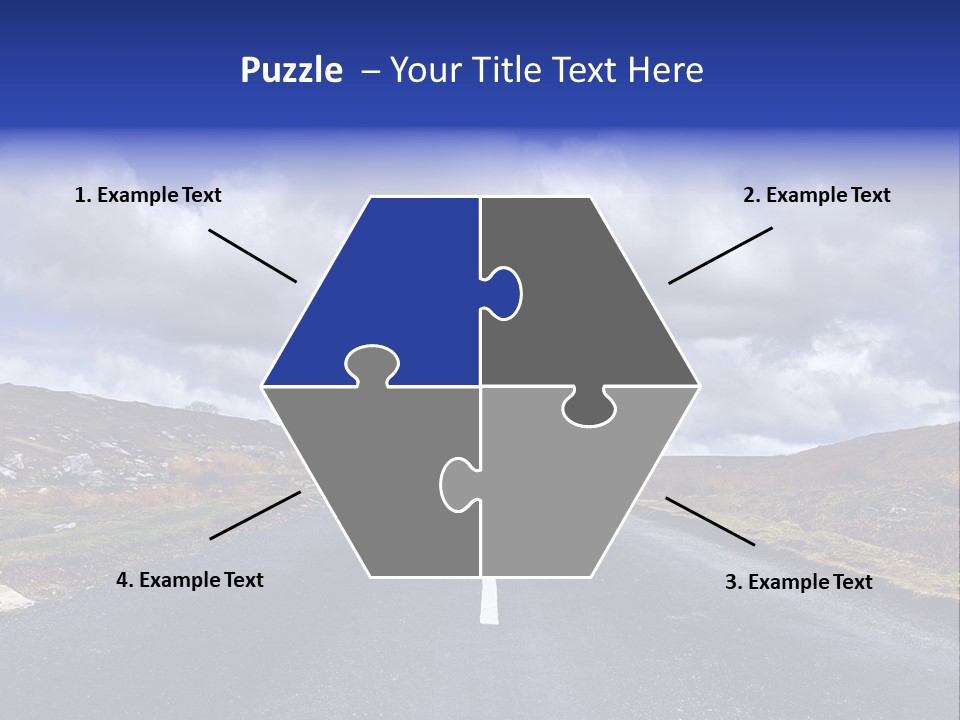 Road Blue Way PowerPoint Template