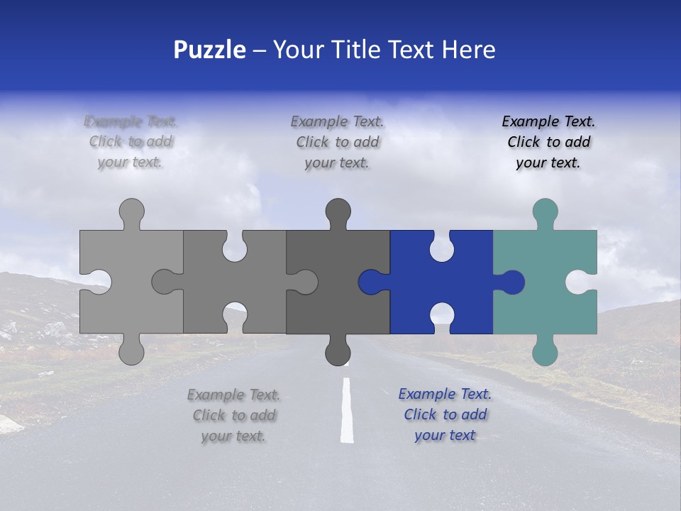 Road Blue Way PowerPoint Template