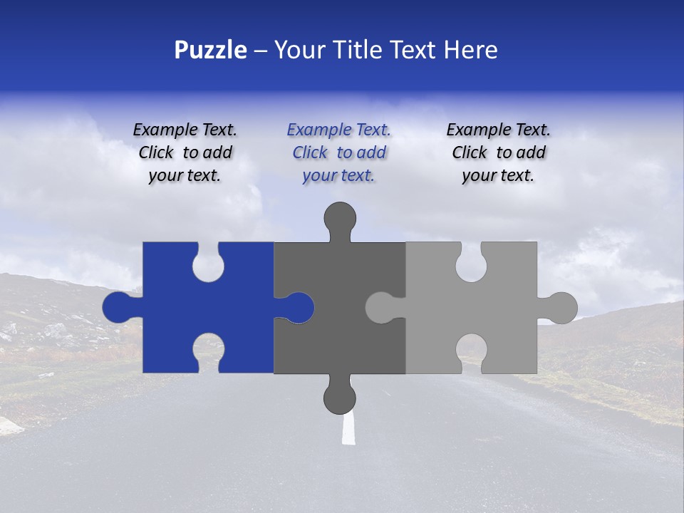 Road Blue Way PowerPoint Template