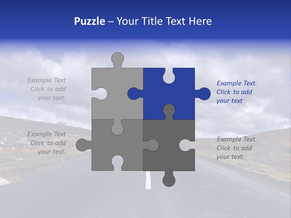 Road Blue Way PowerPoint Template