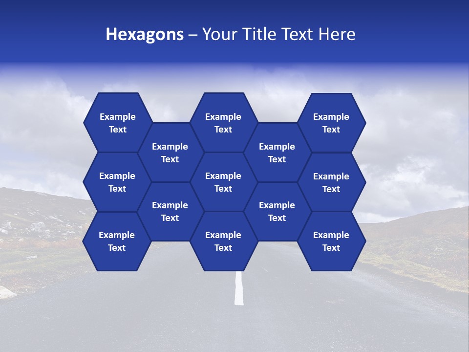 Road Blue Way PowerPoint Template