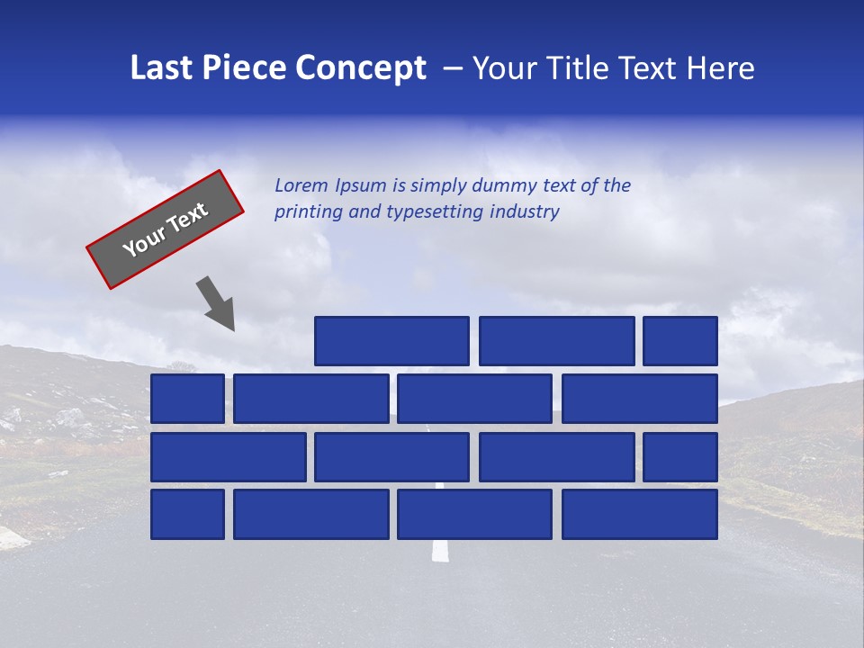 Road Blue Way PowerPoint Template