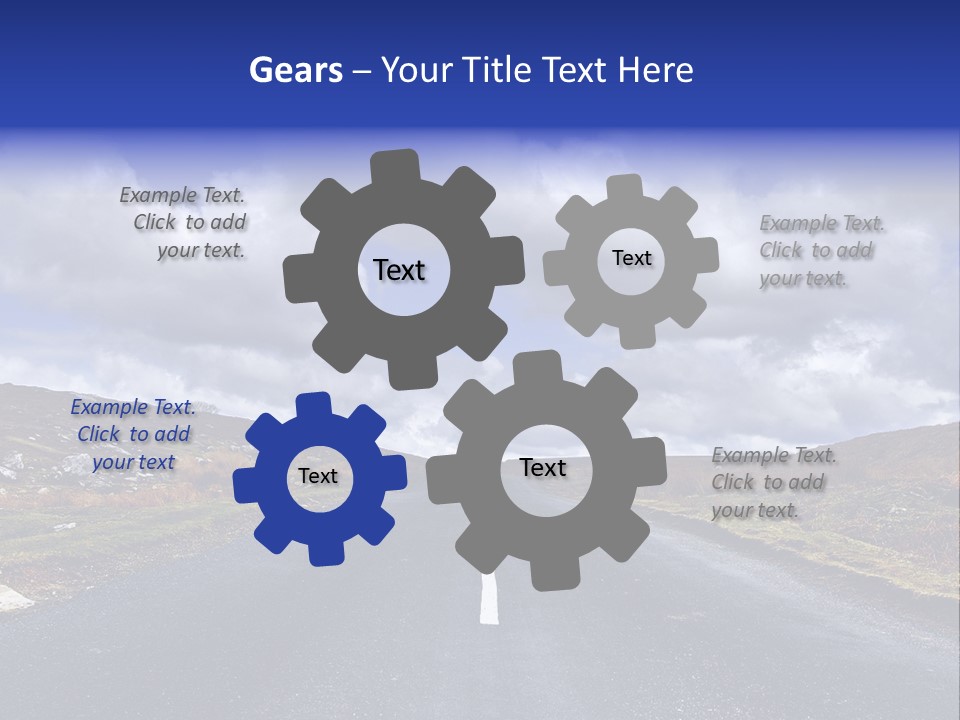 Road Blue Way PowerPoint Template