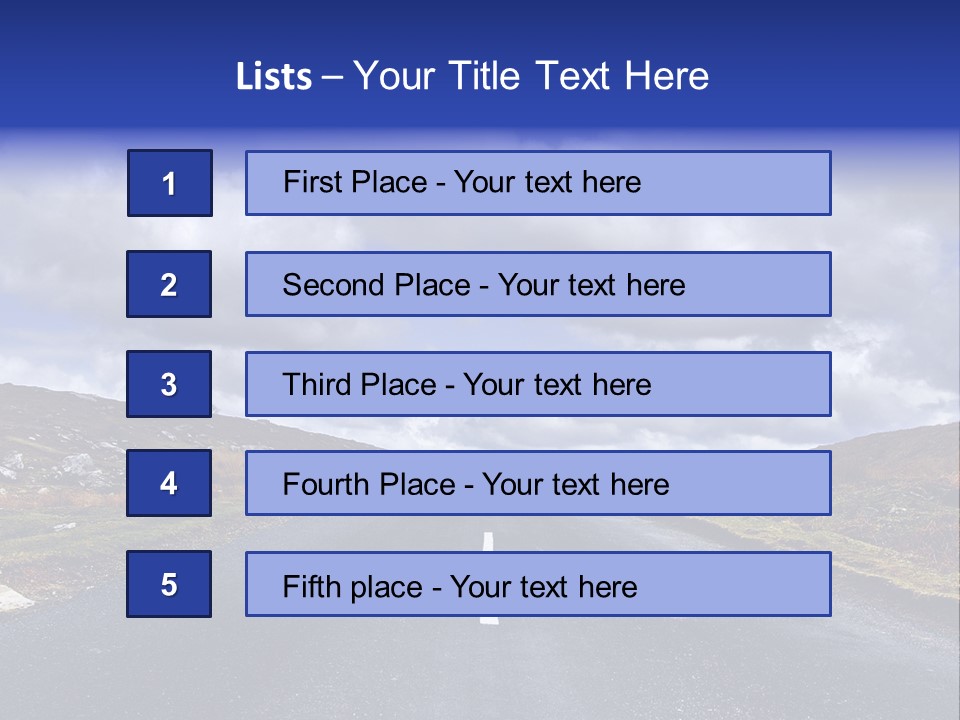 Road Blue Way PowerPoint Template