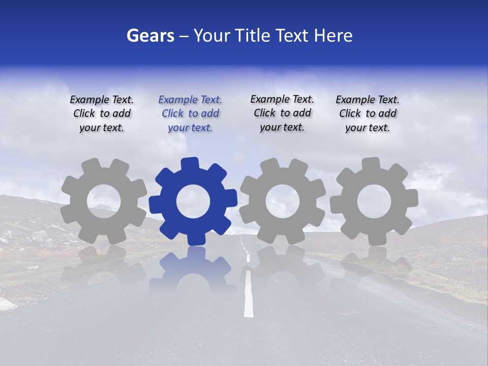 Road Blue Way PowerPoint Template