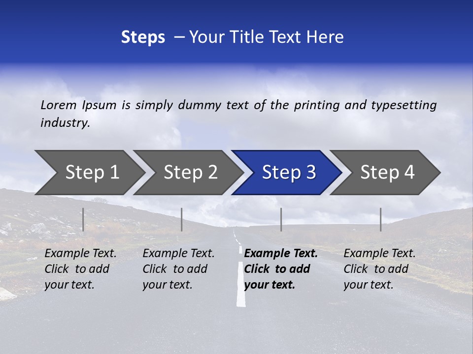 Road Blue Way PowerPoint Template