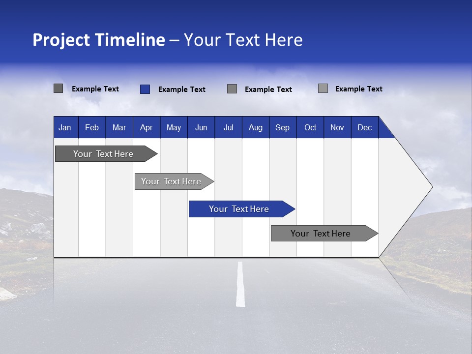 Road Blue Way PowerPoint Template