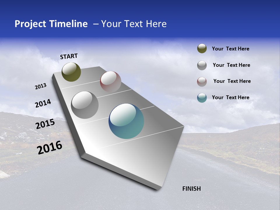 Road Blue Way PowerPoint Template